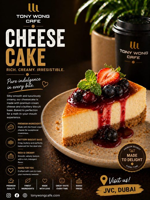 Tony Wong Café cheesecake poster