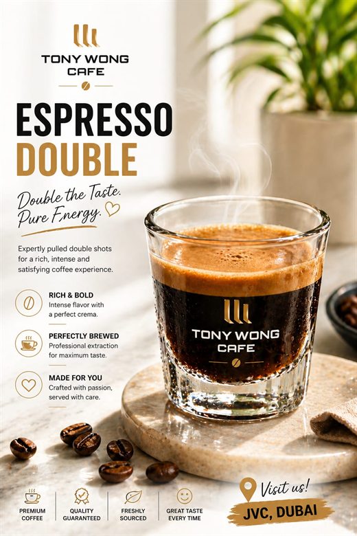 Tony Wong Café espresso double poster